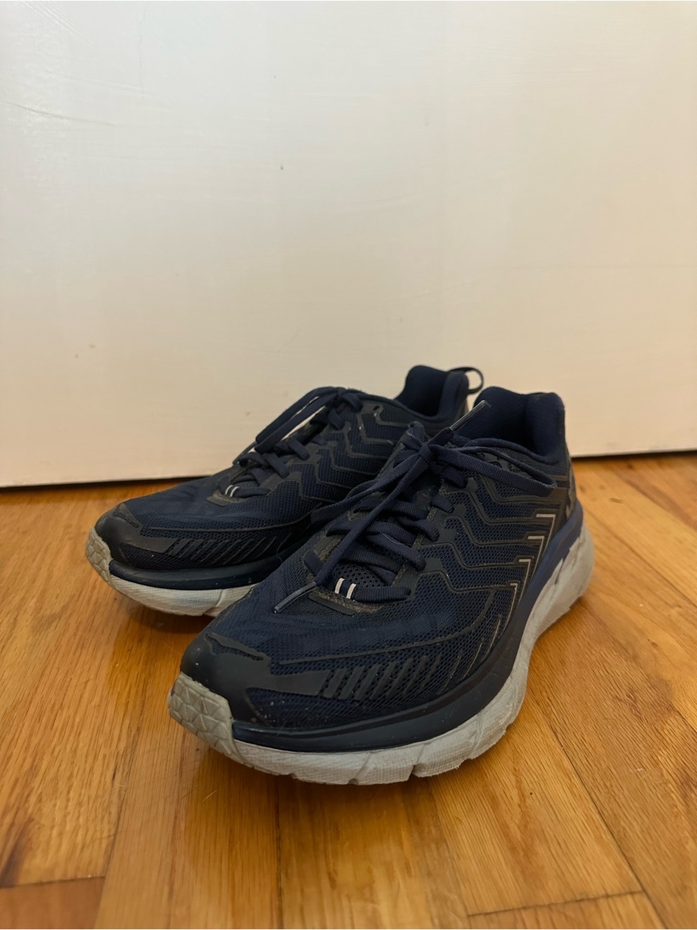 Hoka OV Clifton 4 - Navy and Light Blue Women's Cushioned Running Shoes